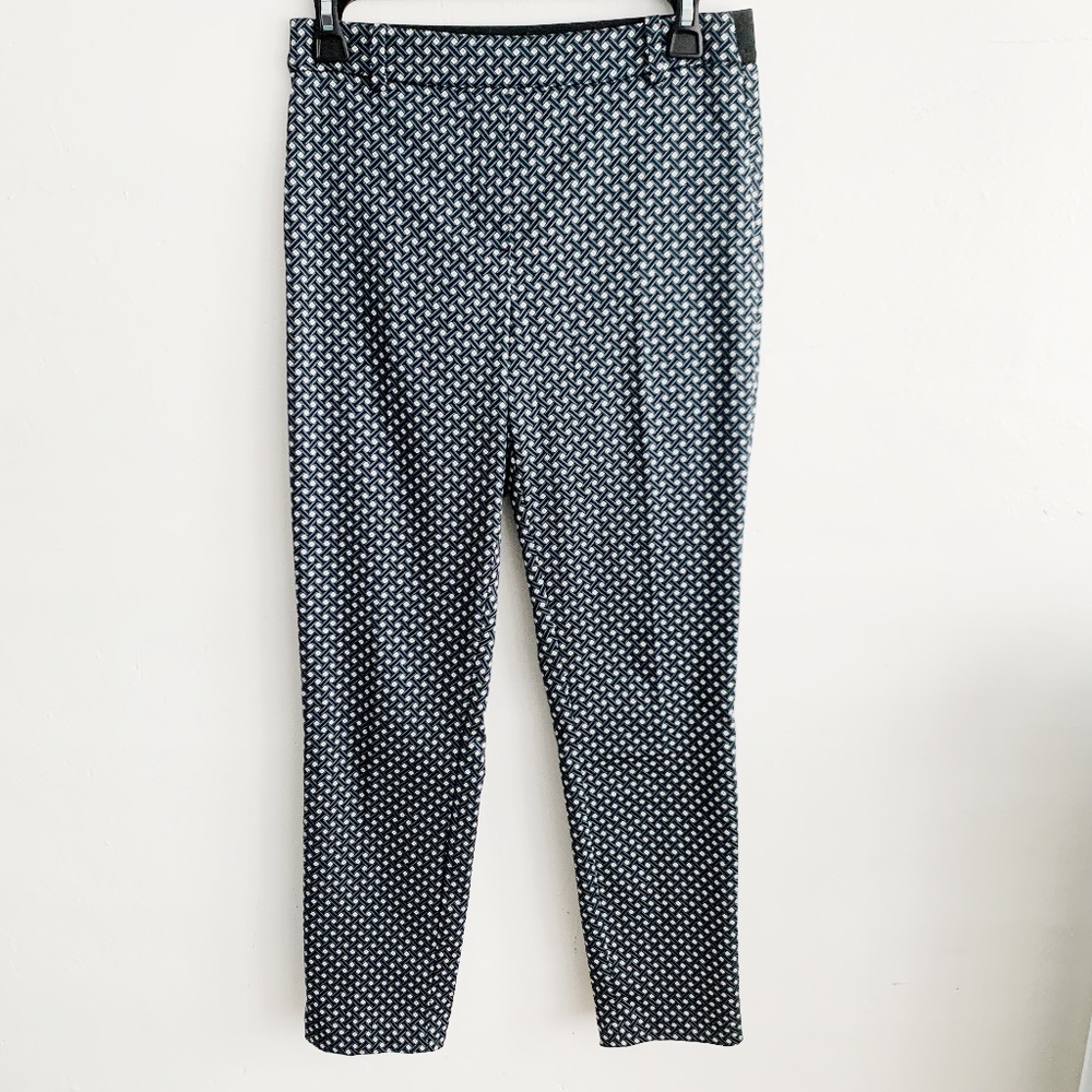 H&M Sz 4 Dark Blue Diamond Pattern Skinny Pants